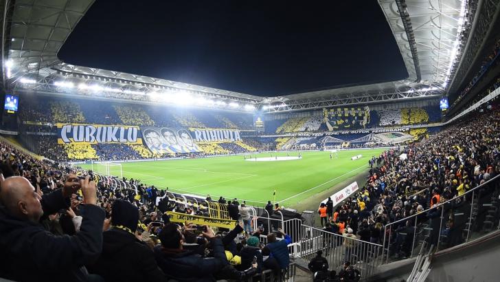 Fenerbahce stadium under the lights ahead of Europa League game with Anderlecht